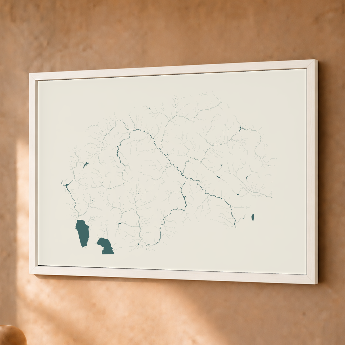 Beautiful Rivers — Macedónia do Norte — Natural e luminosa, Fine art emoldurado · 30 × 40 cm, Branco · Sem margem