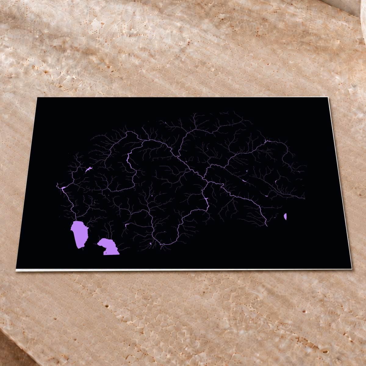 Beautiful Rivers — Macedónia do Norte — Neon por território, Impressão fine art · 30 × 40 cm, Sem margem