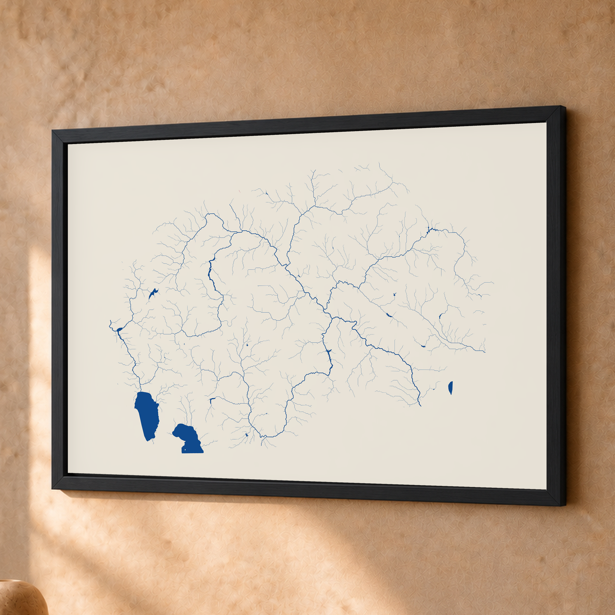 Beautiful Rivers — Macedónia do Norte — Risografia, Fine art emoldurado · 30 × 40 cm, Preto · Sem margem