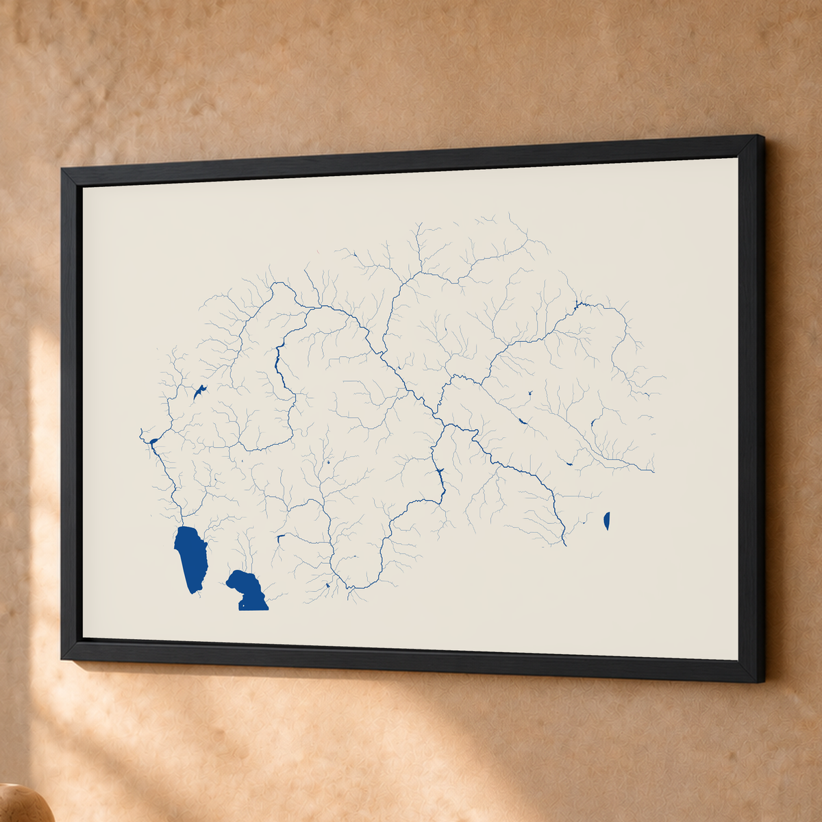 Beautiful Rivers — Macedónia do Norte — Risografia, Fine art emoldurado · 45 × 60 cm, Preto · Sem margem