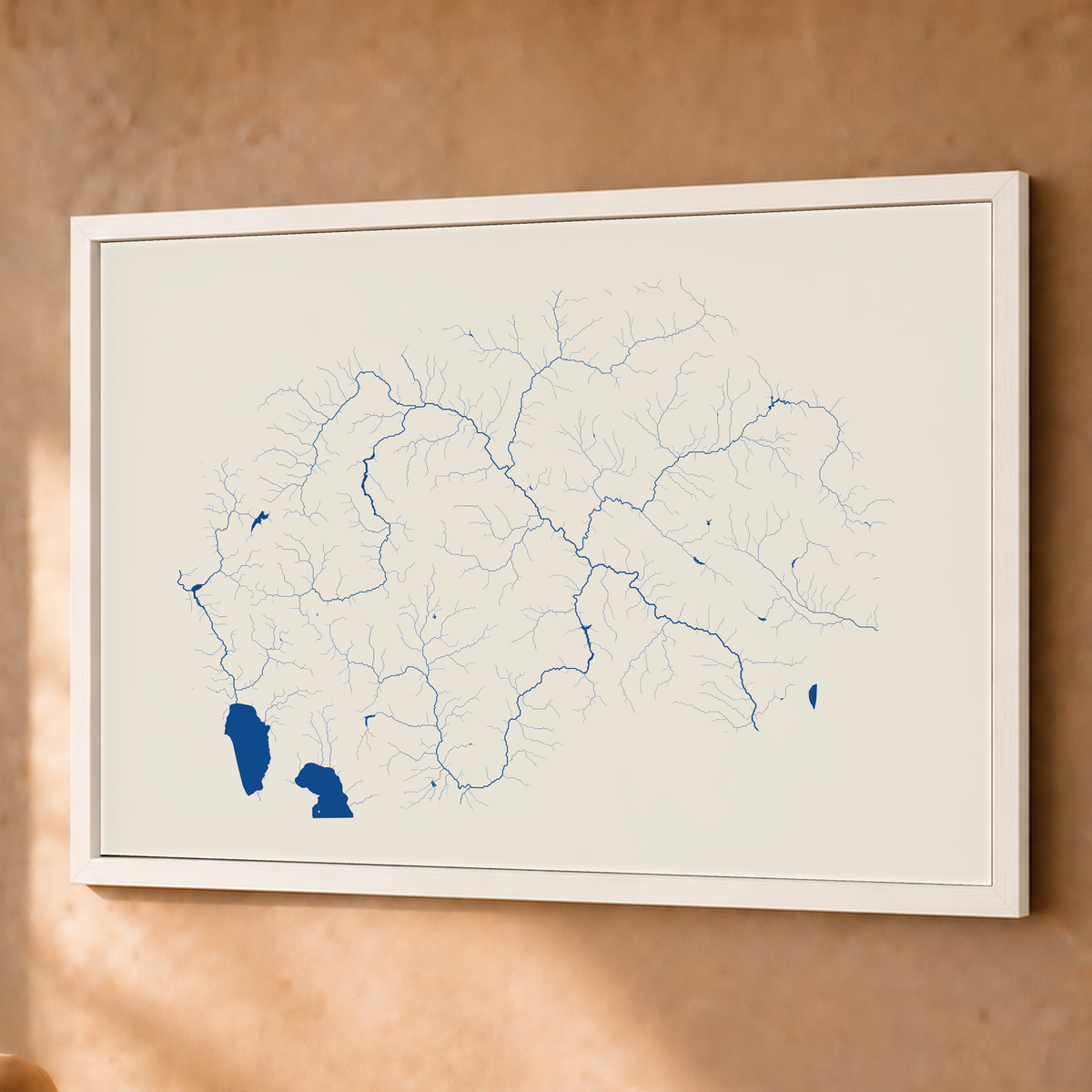 Beautiful Rivers — Macedónia do Norte — Risografia, Fine art emoldurado · 60 × 80 cm, Branco · Sem margem