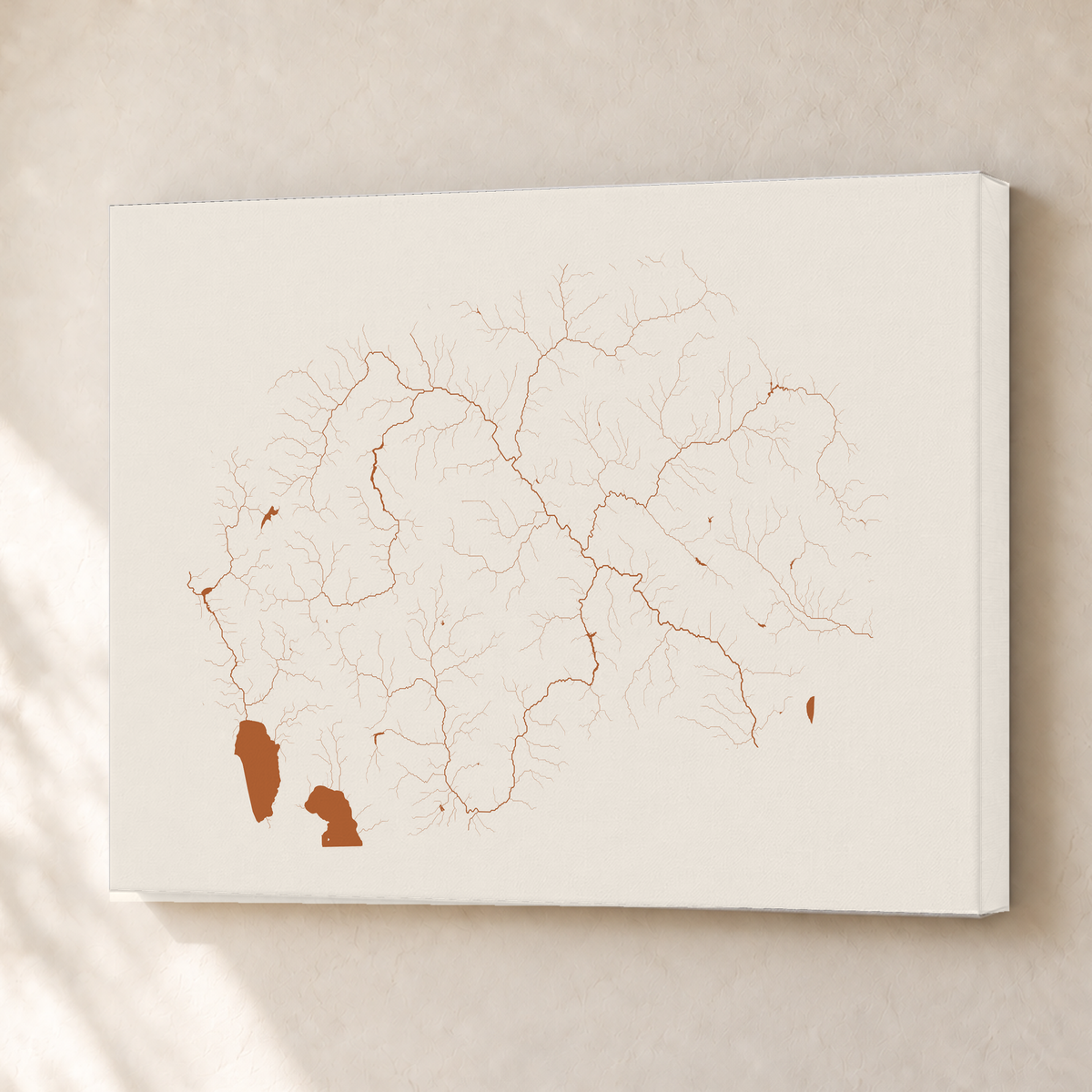 Beautiful Rivers — Macedónia do Norte — Terracota e areia, Canvas · 30 × 40 cm, Sem margem