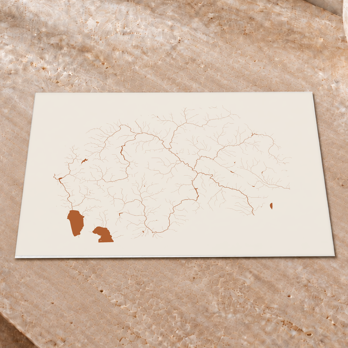 Beautiful Rivers — Macedónia do Norte — Terracota e areia, Impressão fine art · 30 × 40 cm, Sem margem