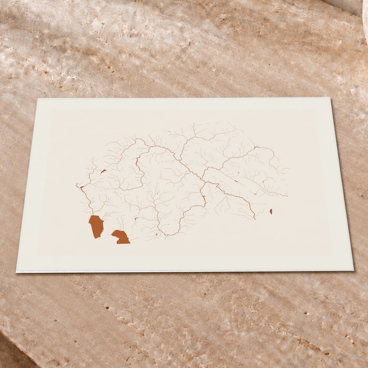 Beautiful Rivers — Macedónia do Norte — Terracota e areia, Impressão fine art · 30 × 40 cm, Margem branca