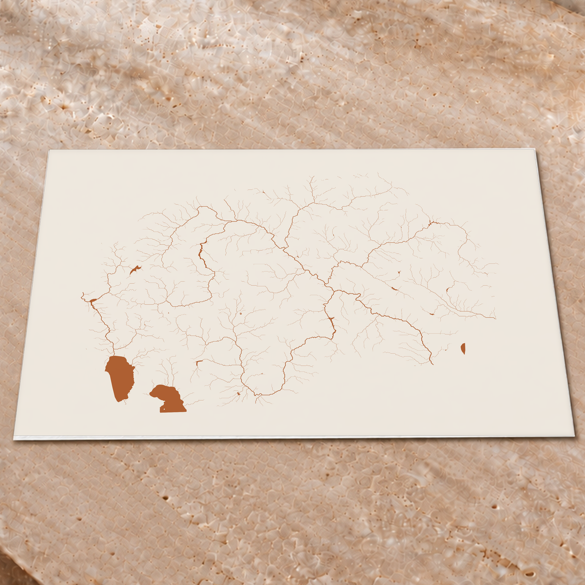 Beautiful Rivers — Macedónia do Norte — Terracota e areia, Impressão fine art · 60 × 80 cm, Sem margem