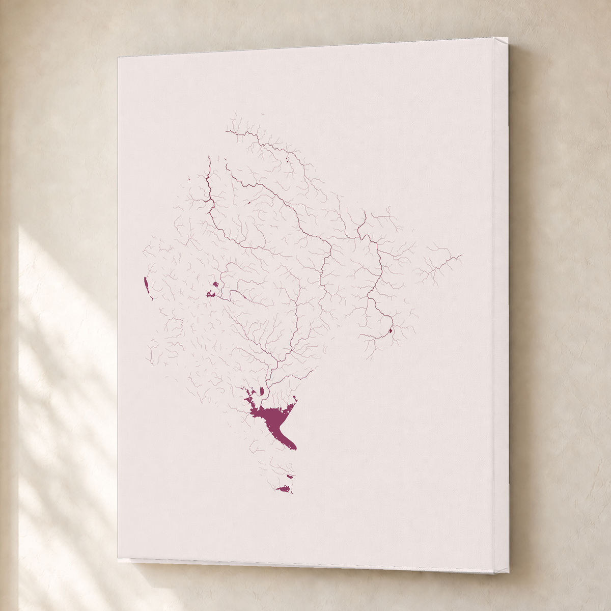 Beautiful Rivers — Montenegro — Ameixa e rosé, Canvas · 30 × 40 cm, Sem margem