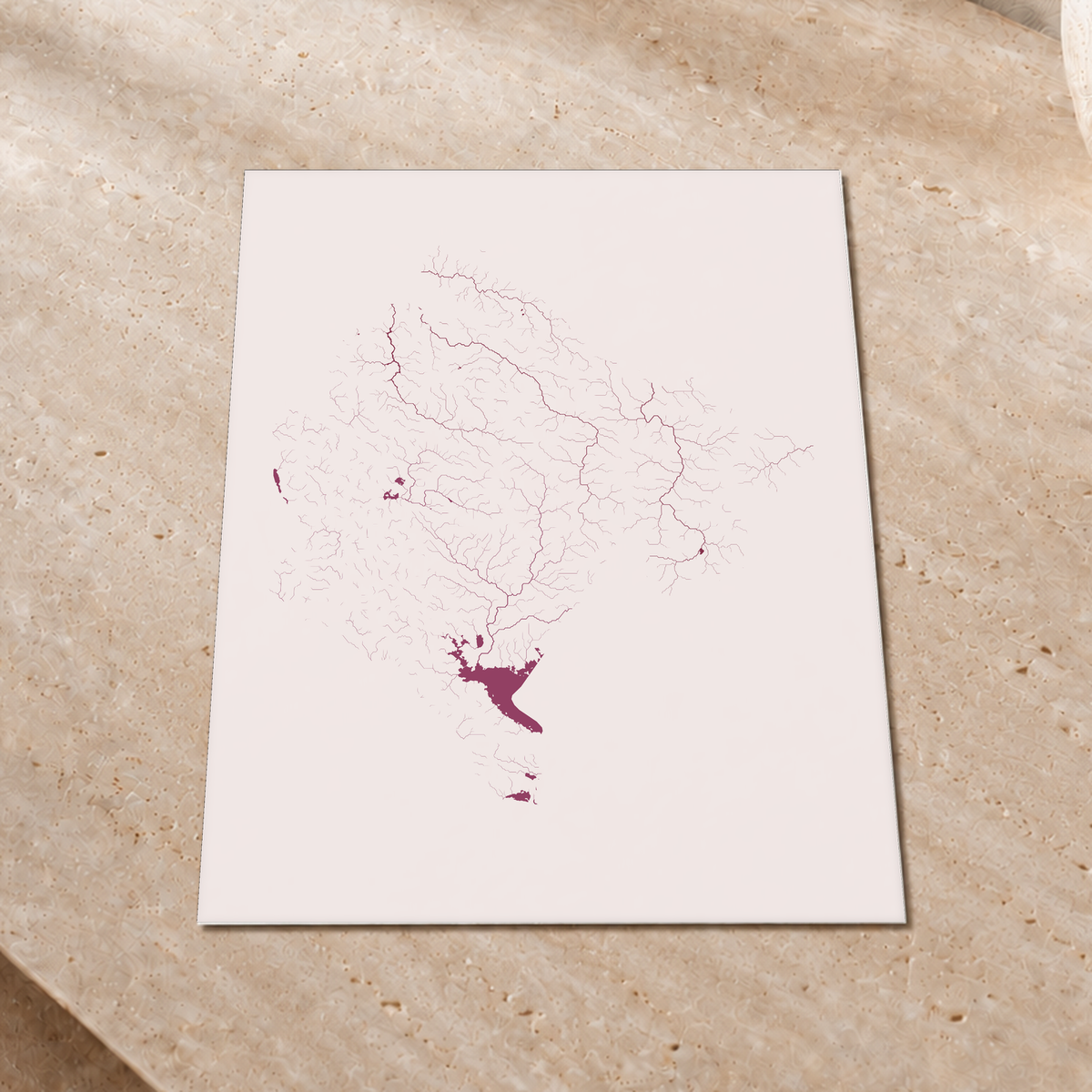 Beautiful Rivers — Montenegro — Ameixa e rosé, Impressão fine art · 30 × 40 cm, Sem margem