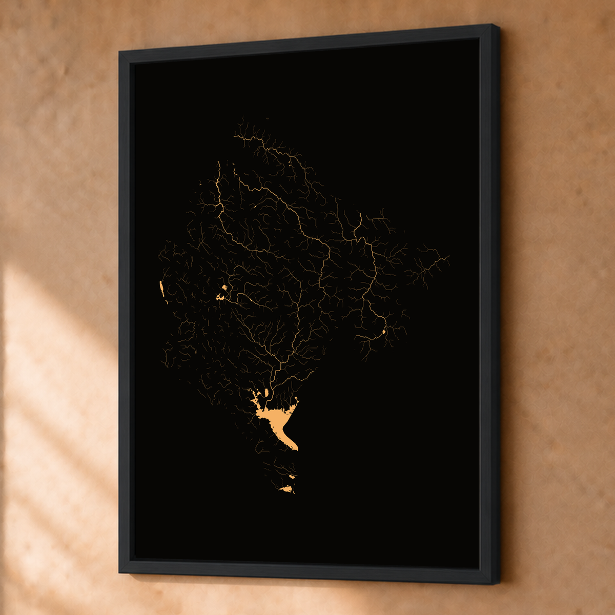 Beautiful Rivers — Montenegro — Cobre, Fine art emoldurado · 45 × 60 cm, Preto · Sem margem