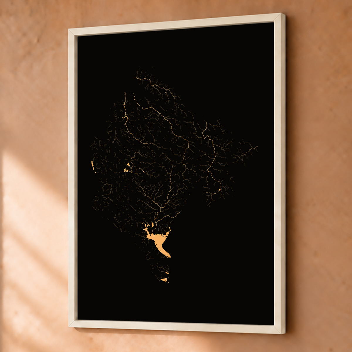 Beautiful Rivers — Montenegro — Cobre, Fine art emoldurado · 45 × 60 cm, Branco · Sem margem