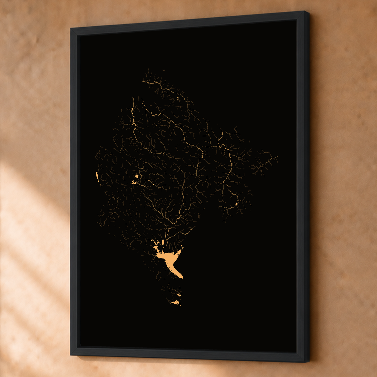 Beautiful Rivers — Montenegro — Cobre, Fine art emoldurado · 60 × 80 cm, Preto · Sem margem