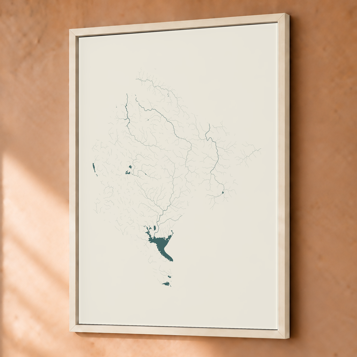 Beautiful Rivers — Montenegro — Natural e luminosa, Fine art emoldurado · 45 × 60 cm, Branco · Sem margem