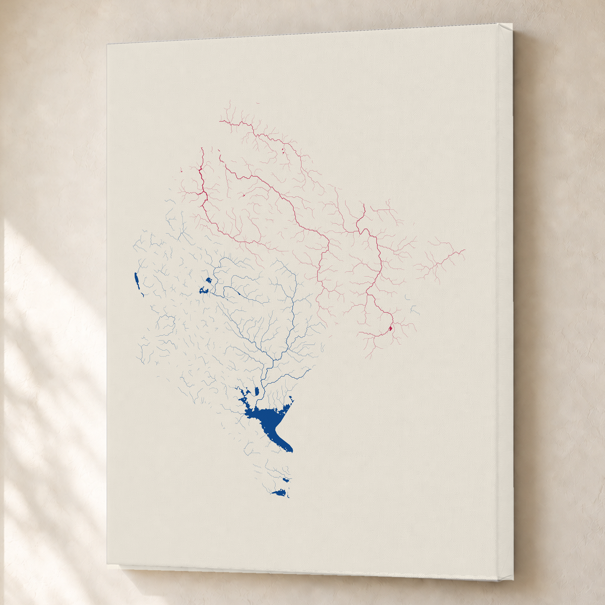 Beautiful Rivers — Montenegro — Risografia, Canvas · 60 × 80 cm, Sem margem