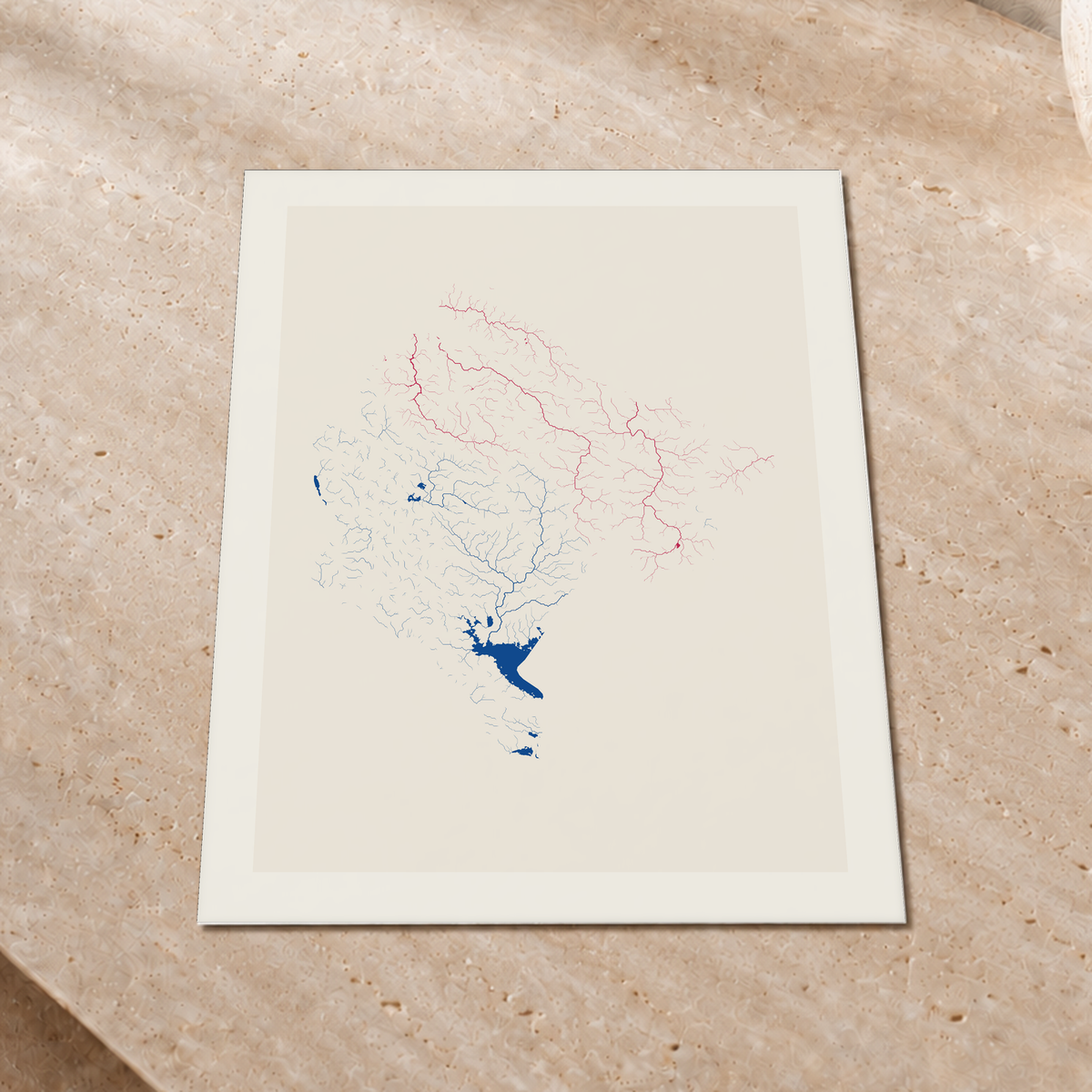 Beautiful Rivers — Montenegro — Risografia, Impressão fine art · 30 × 40 cm, Margem branca