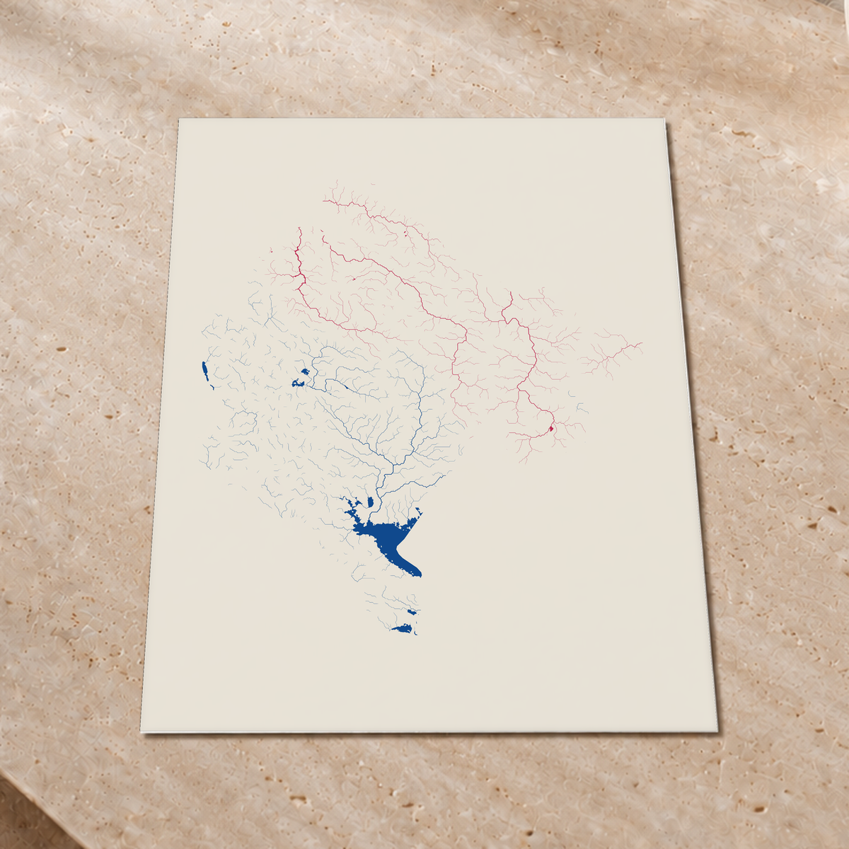 Beautiful Rivers — Montenegro — Risografia, Impressão fine art · 60 × 80 cm, Sem margem