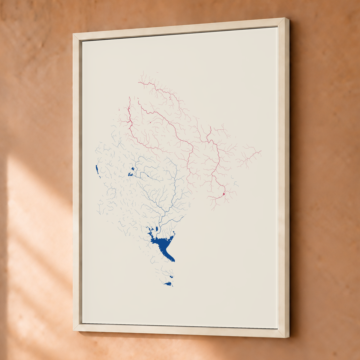 Beautiful Rivers — Montenegro — Risografia, Fine art emoldurado · 30 × 40 cm, Branco · Sem margem