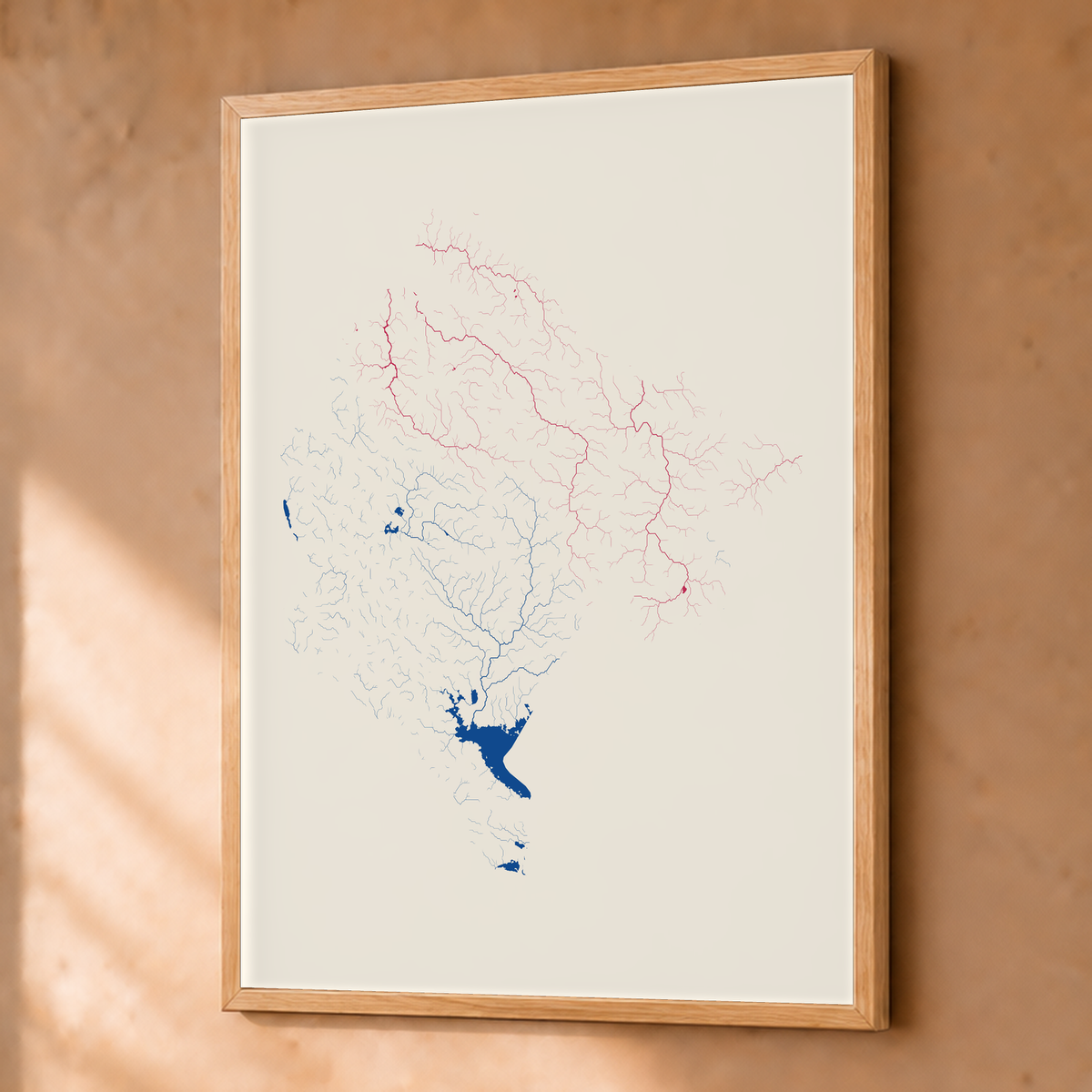 Beautiful Rivers — Montenegro — Risografia, Fine art emoldurado · 45 × 60 cm, Natural · Sem margem