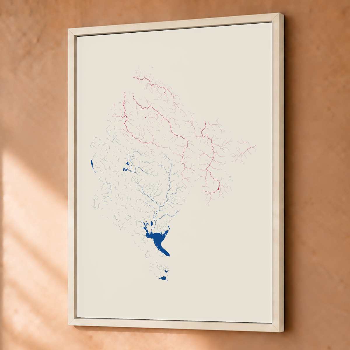 Beautiful Rivers — Montenegro — Risografia, Fine art emoldurado · 45 × 60 cm, Branco · Sem margem