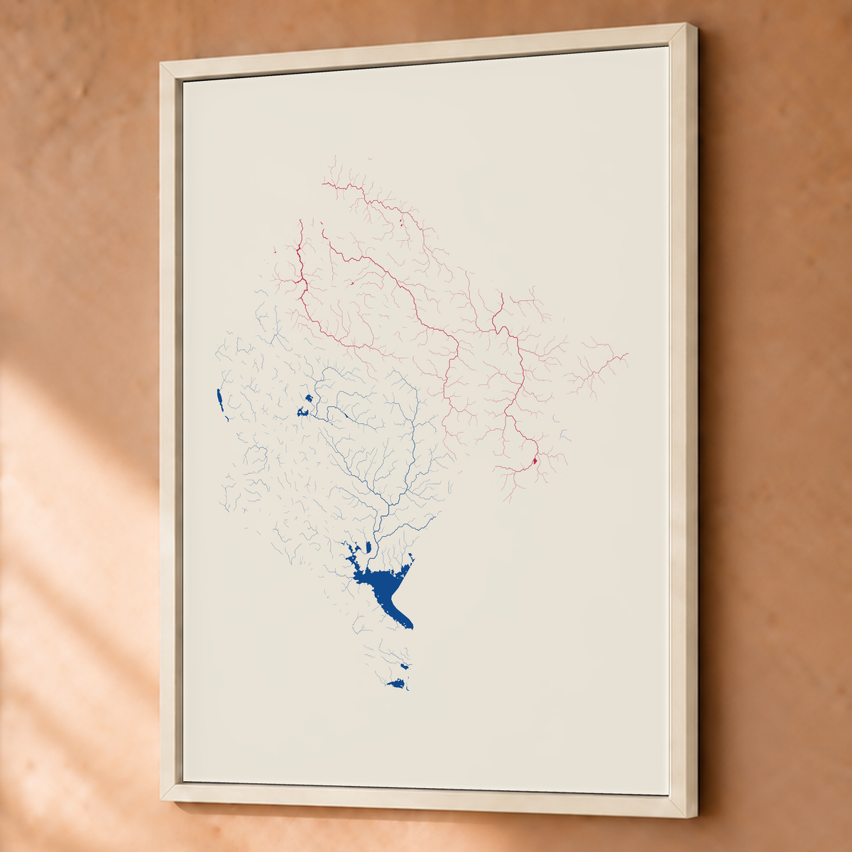Beautiful Rivers — Montenegro — Risografia, Fine art emoldurado · 60 × 80 cm, Branco · Sem margem