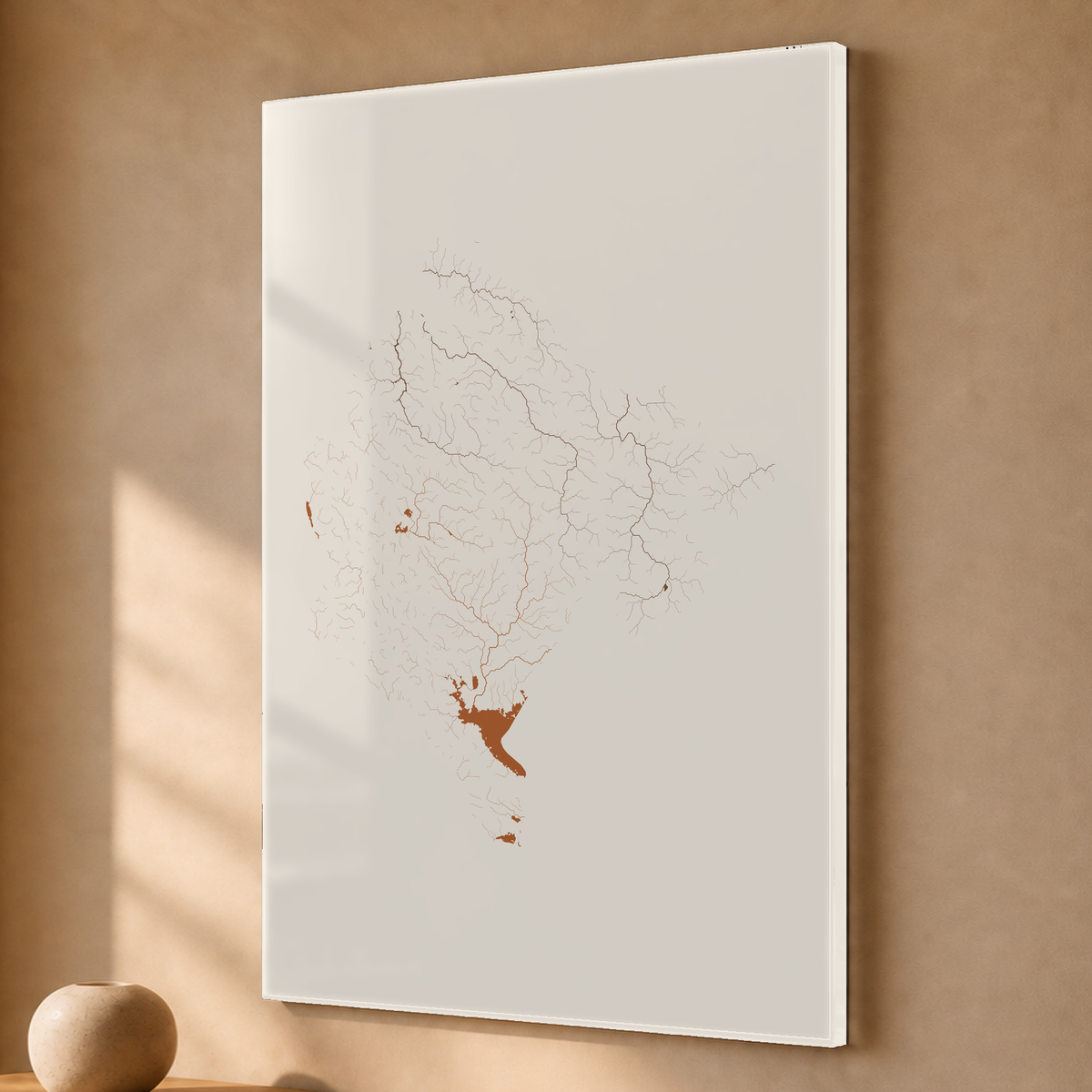 Beautiful Rivers — Montenegro — Terracota e areia, Acrílico · 40 × 60 cm, Sem margem