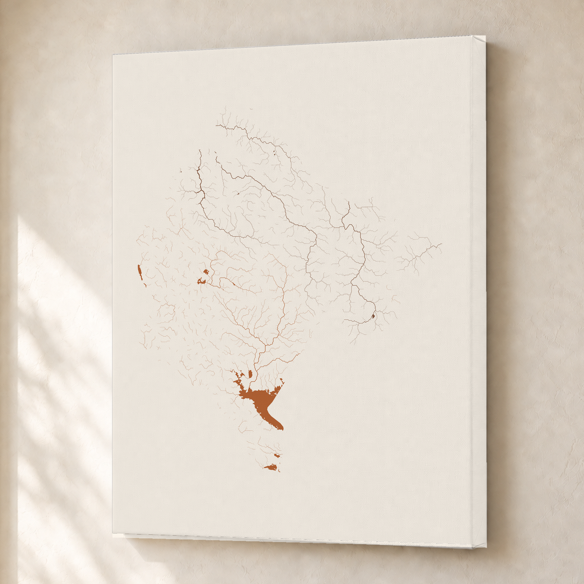 Beautiful Rivers — Montenegro — Terracota e areia, Canvas · 30 × 40 cm, Sem margem