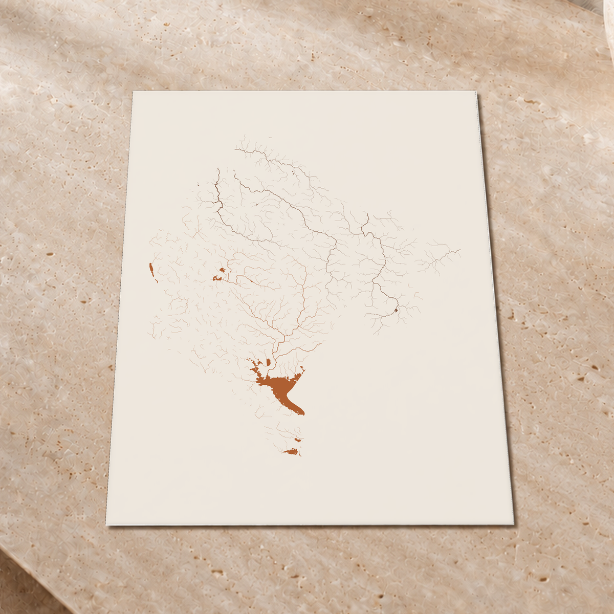 Beautiful Rivers — Montenegro — Terracota e areia, Impressão fine art · 45 × 60 cm, Sem margem
