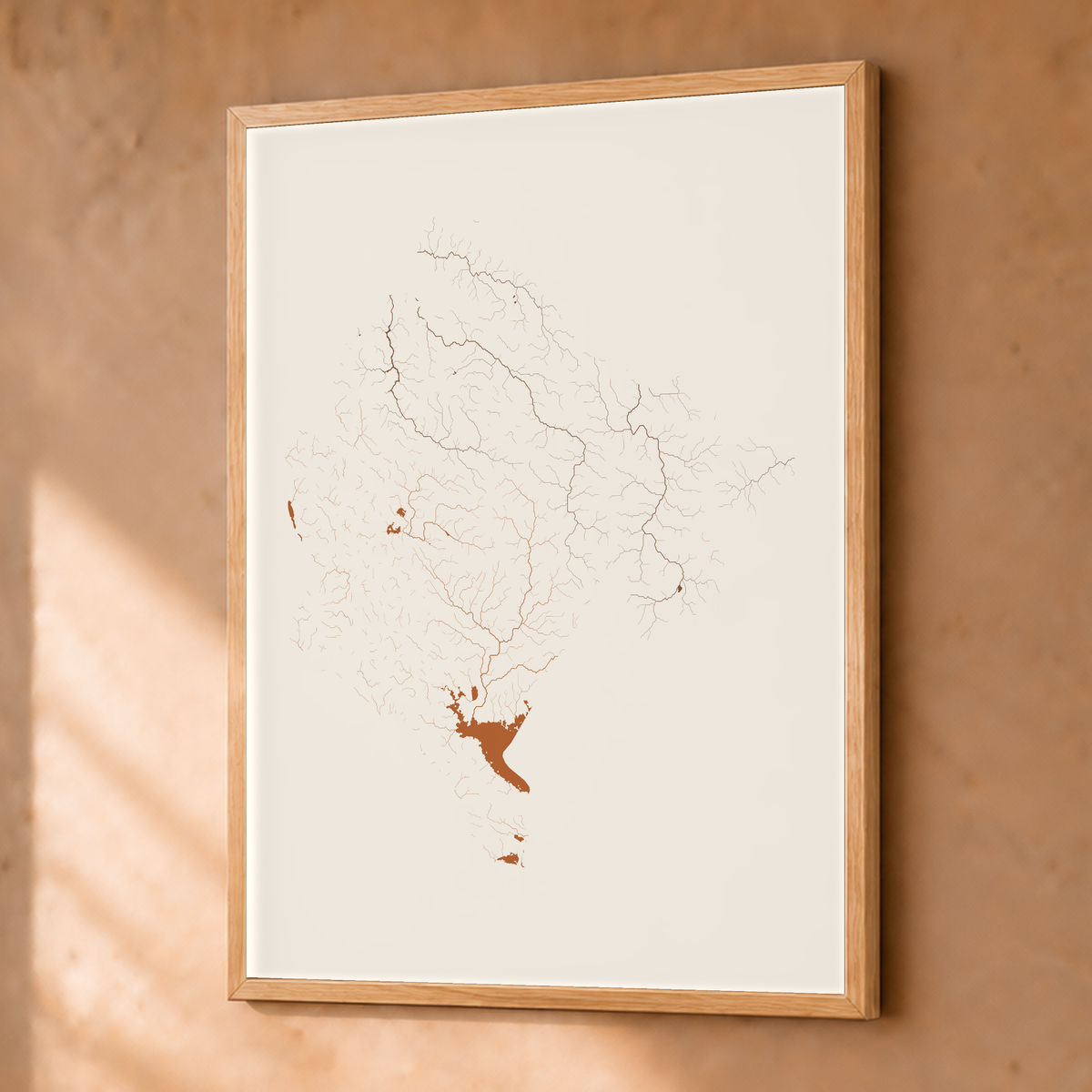 Beautiful Rivers — Montenegro — Terracota e areia, Fine art emoldurado · 30 × 40 cm, Natural · Sem margem