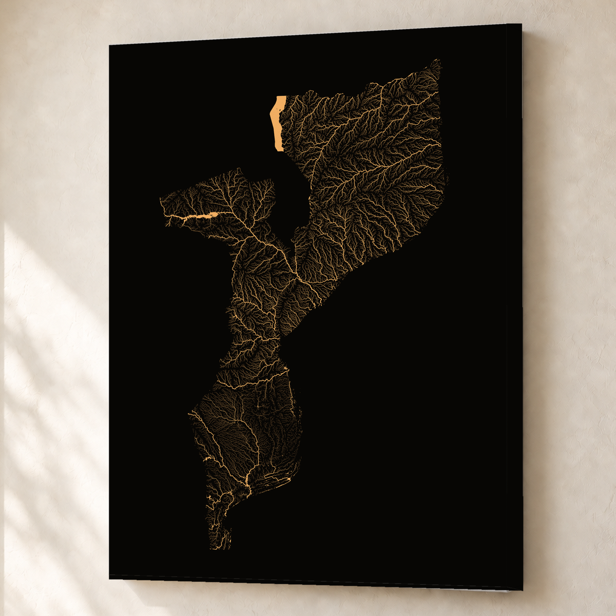Quadro dos rios de Moçambique — Cobre, Sem margem — Canvas — 3x4