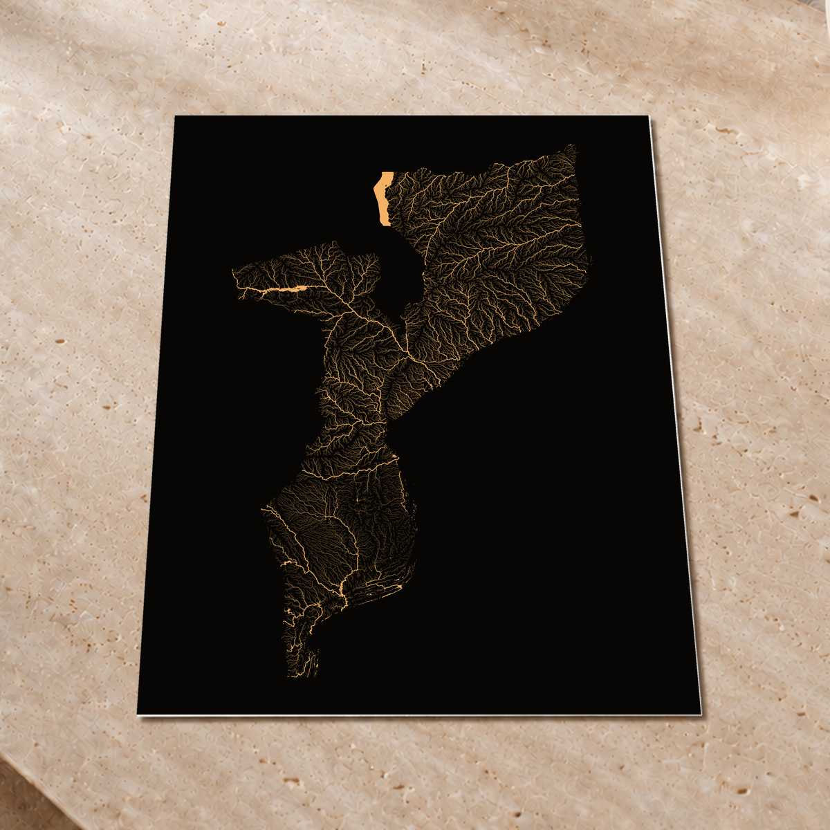 Quadro dos rios de Moçambique — Cobre, Sem margem — Fine art print — 3x4