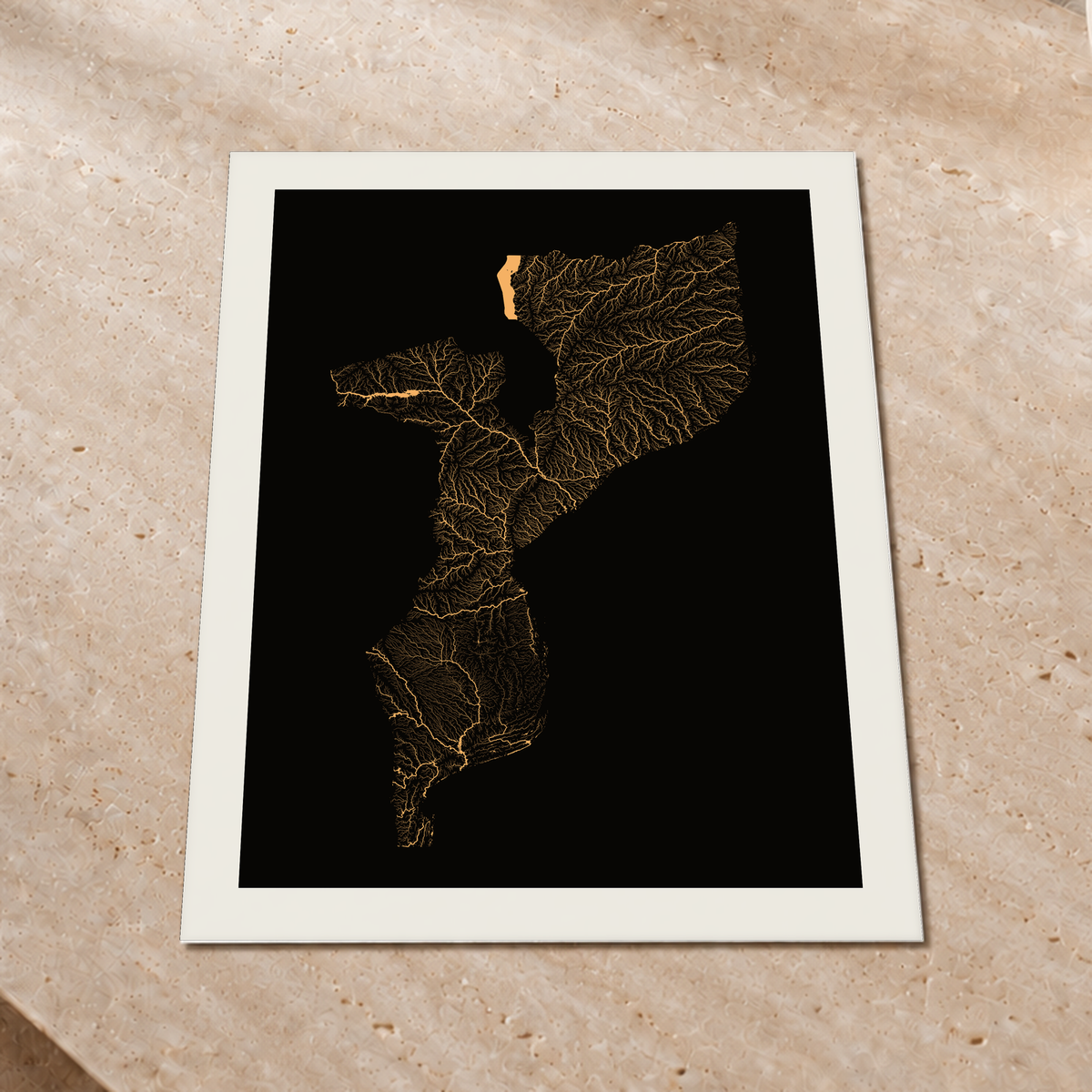Quadro dos rios de Moçambique — Cobre, Margem branca — Fine art print — 3x4