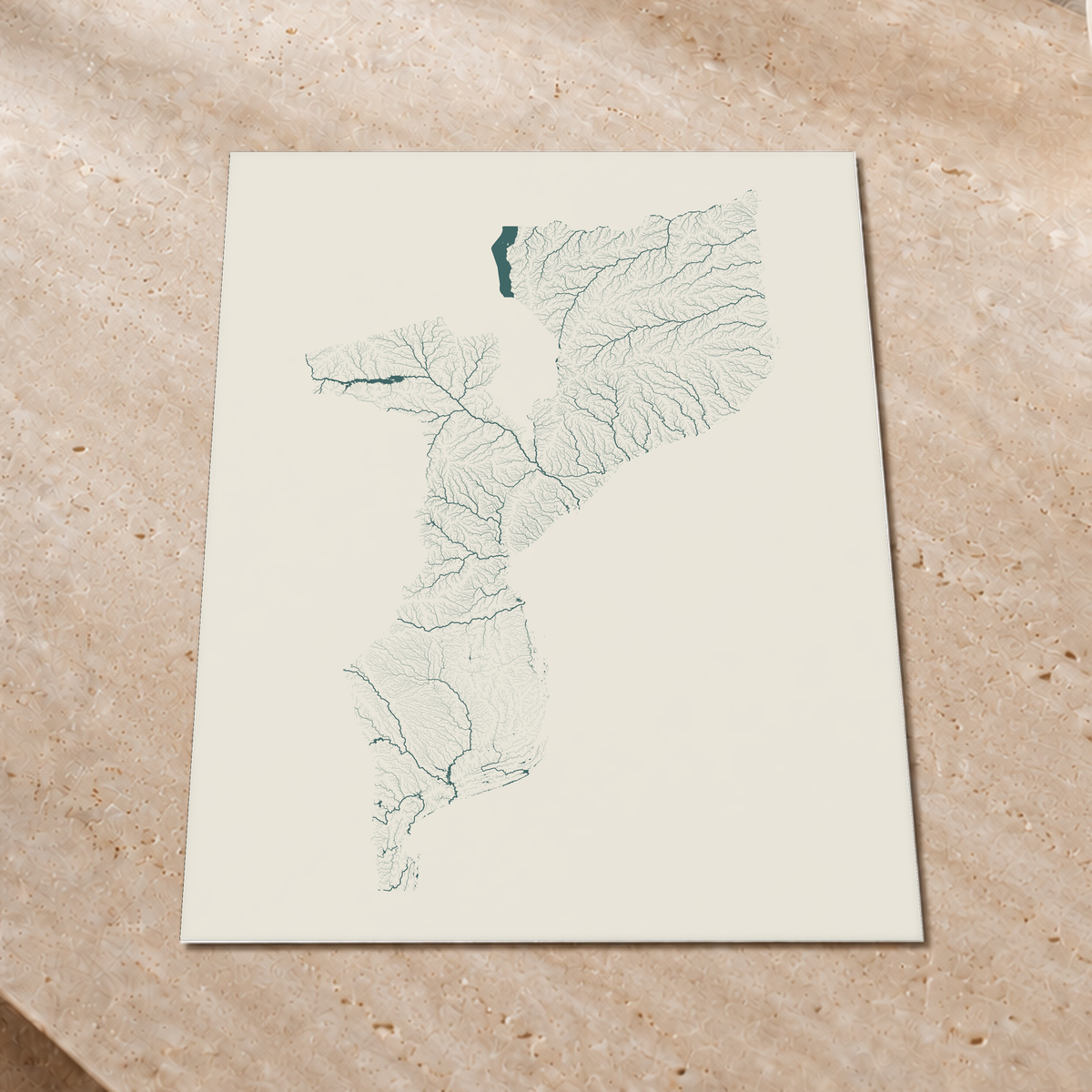 Quadro dos rios de Moçambique — Natural e luminosa, Sem margem — Fine art print — 3x4