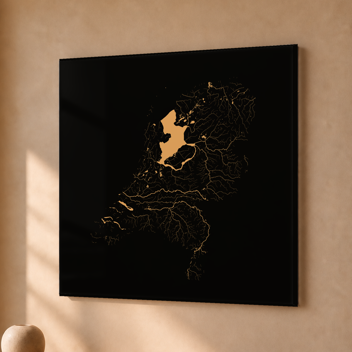 Beautiful Rivers — Países Baixos — Cobre, Acrílico · 50 × 50 cm, Sem margem