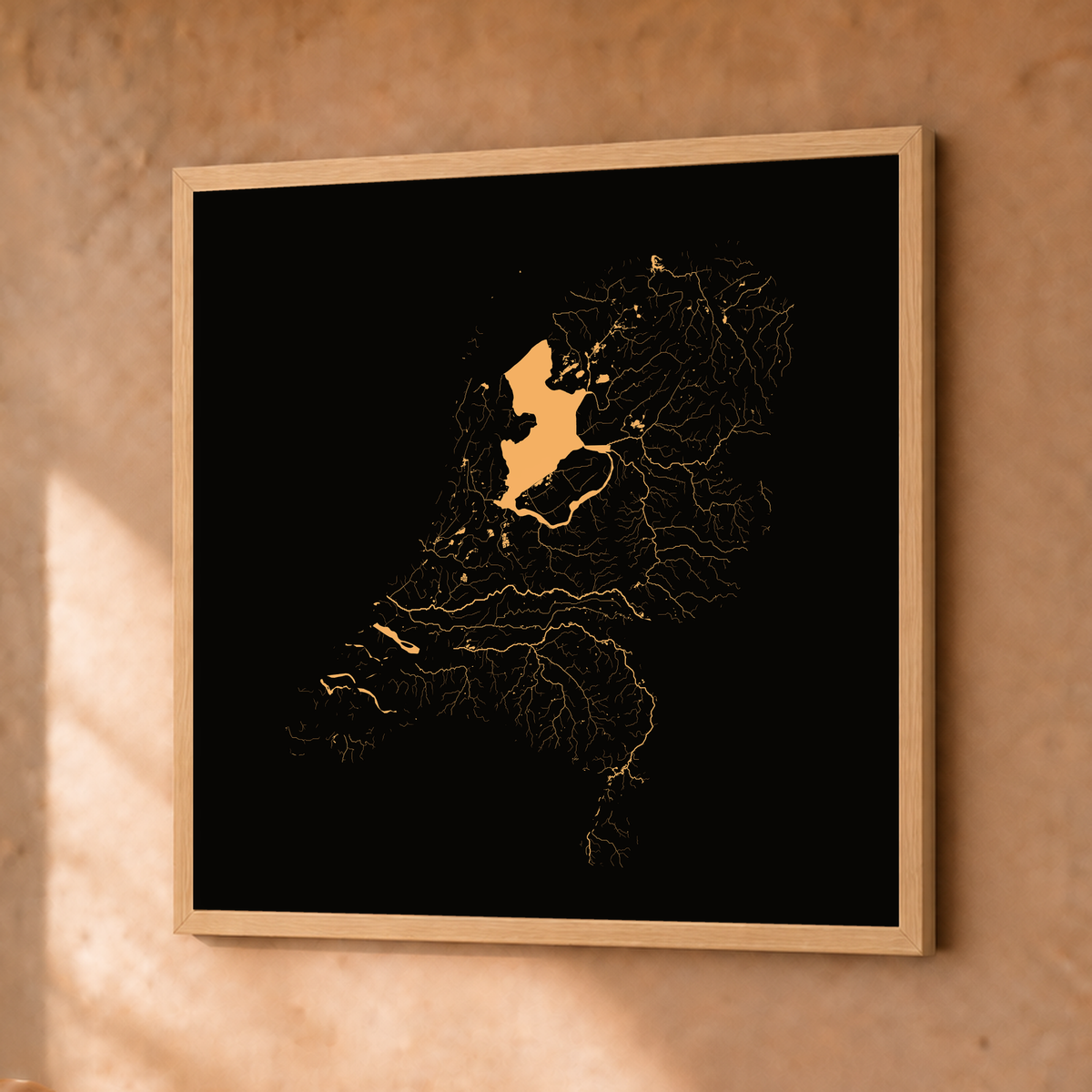 Beautiful Rivers — Países Baixos — Cobre, Fine art emoldurado · 30 × 30 cm, Natural · Sem margem