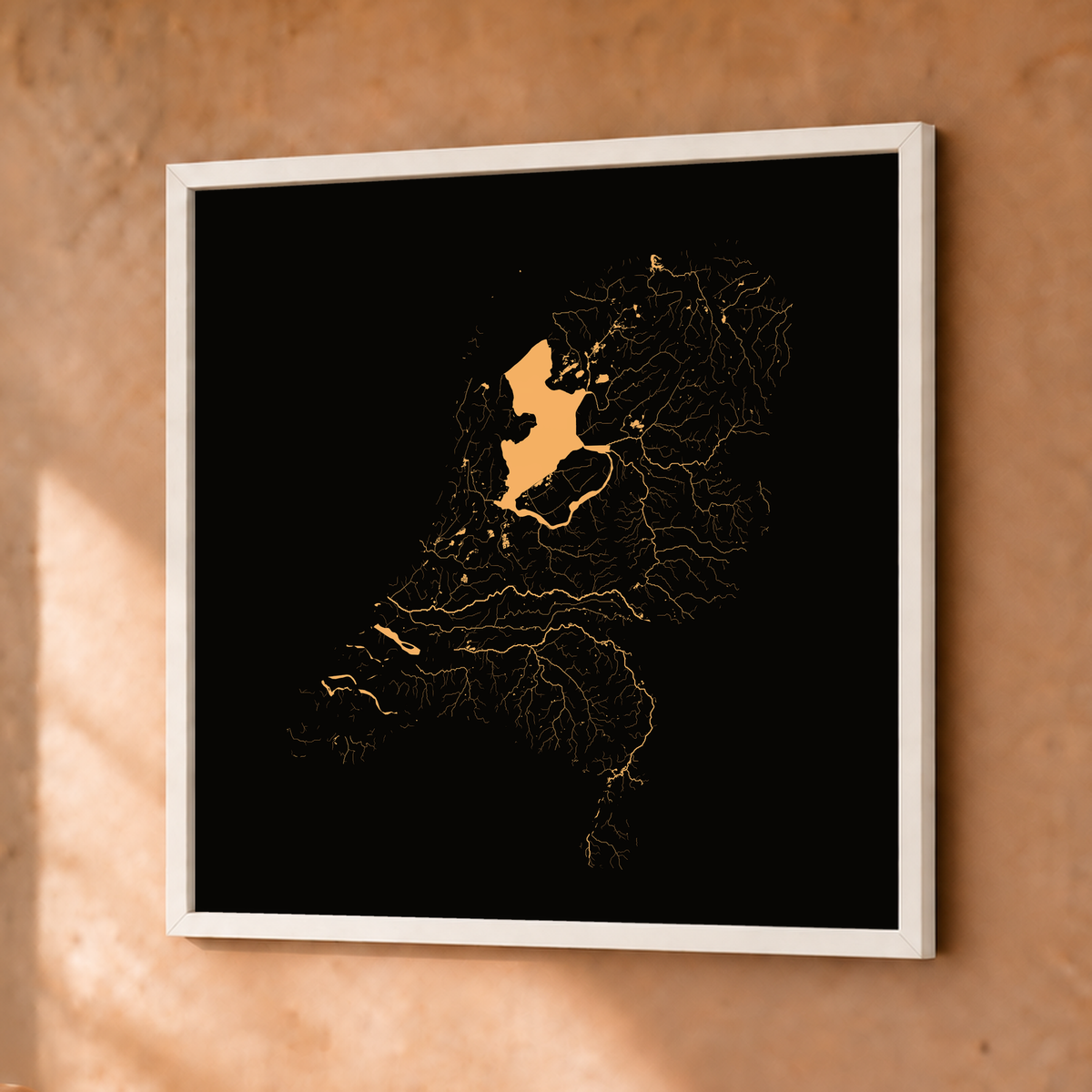 Beautiful Rivers — Países Baixos — Cobre, Fine art emoldurado · 30 × 30 cm, Branco · Sem margem