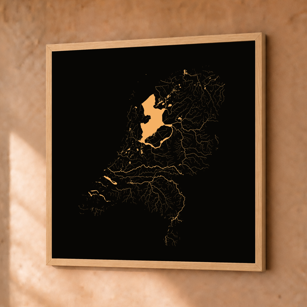 Beautiful Rivers — Países Baixos — Cobre, Fine art emoldurado · 50 × 50 cm, Natural · Sem margem
