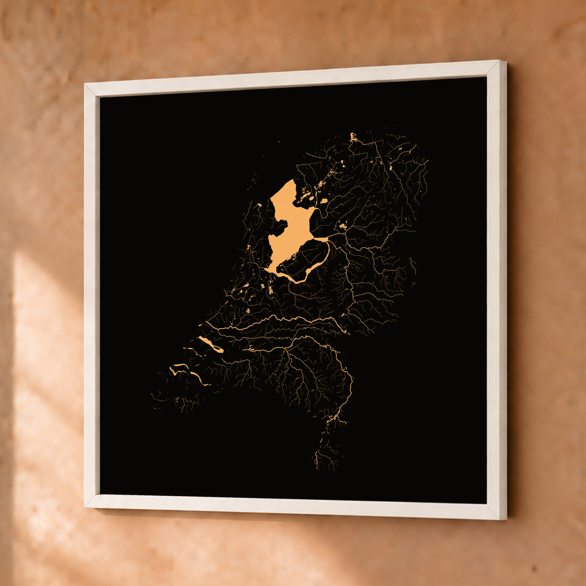 Beautiful Rivers — Países Baixos — Cobre, Fine art emoldurado · 50 × 50 cm, Branco · Sem margem