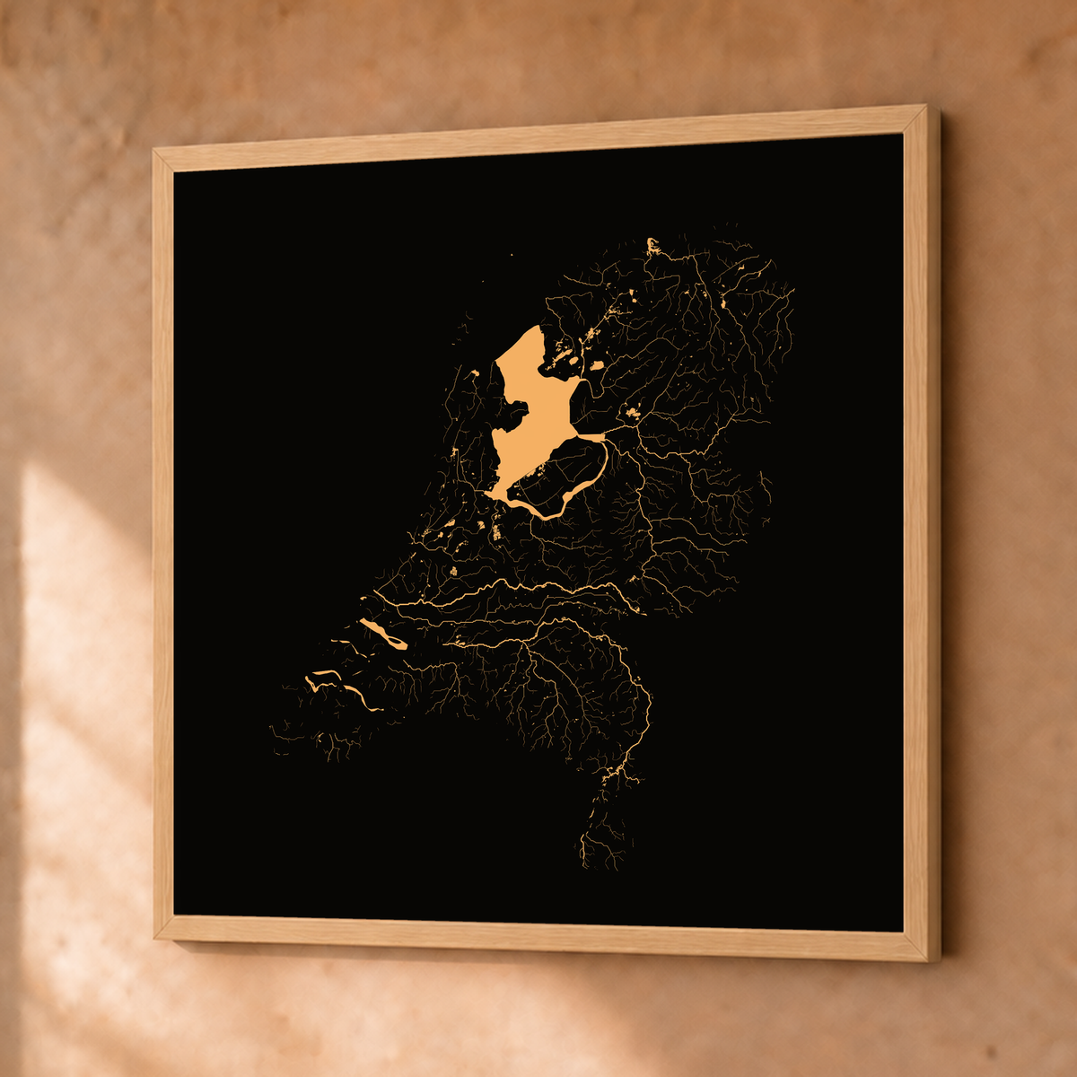 Beautiful Rivers — Países Baixos — Cobre, Fine art emoldurado · 76 × 76 cm, Natural · Sem margem