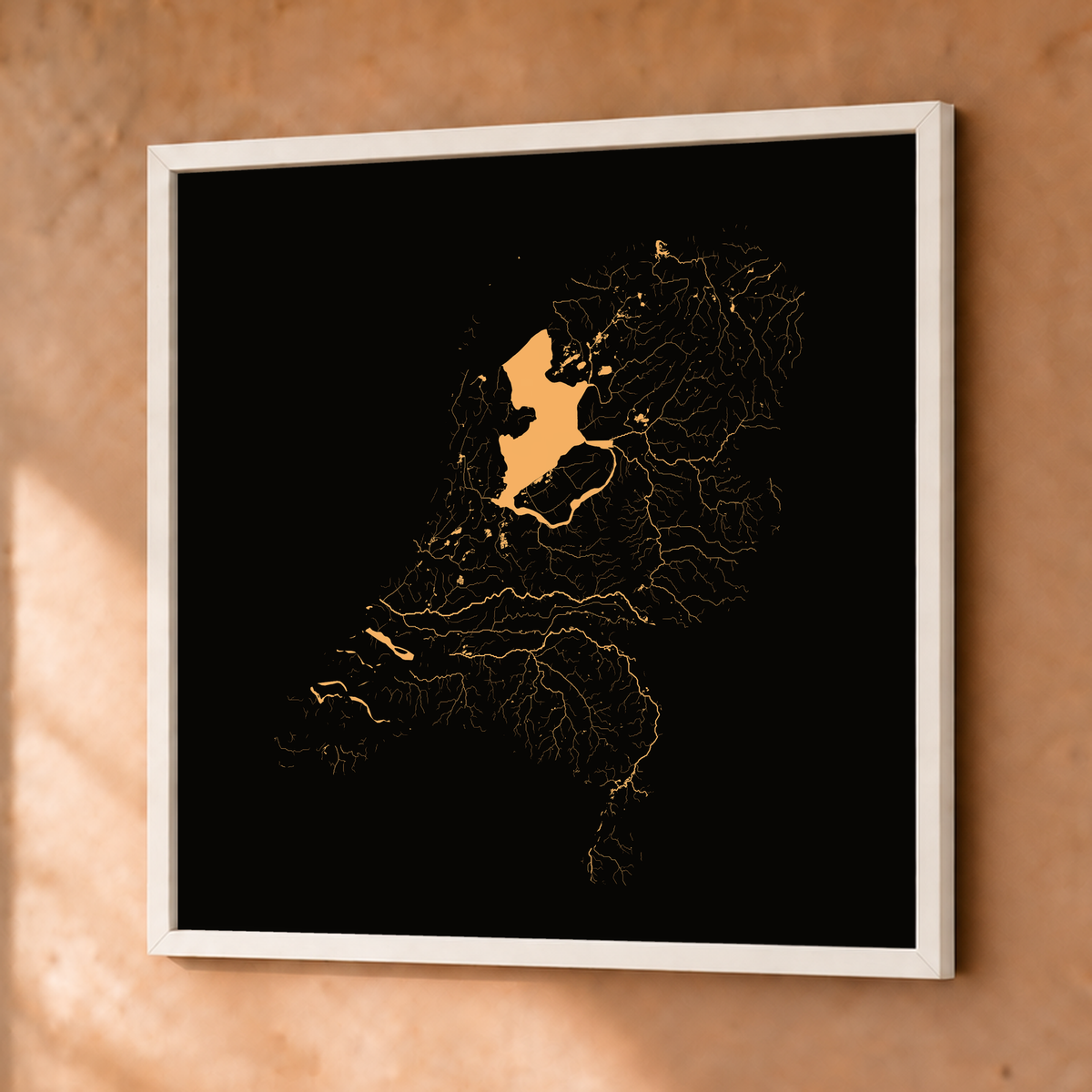 Beautiful Rivers — Países Baixos — Cobre, Fine art emoldurado · 76 × 76 cm, Branco · Sem margem
