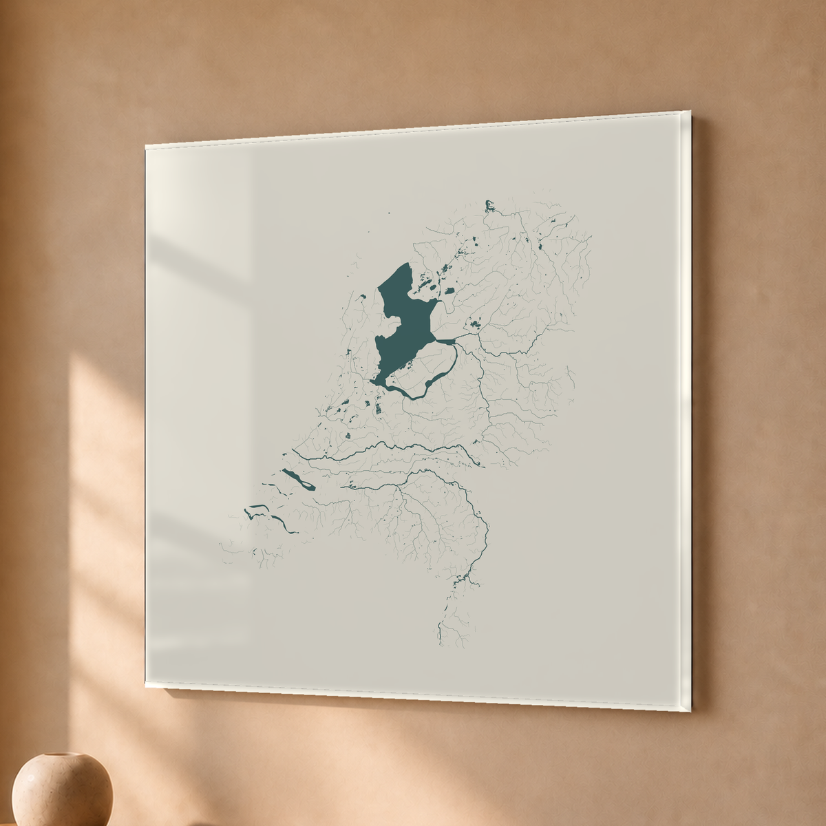 Beautiful Rivers — Países Baixos — Natural e luminosa, Acrílico · 30 × 30 cm, Sem margem