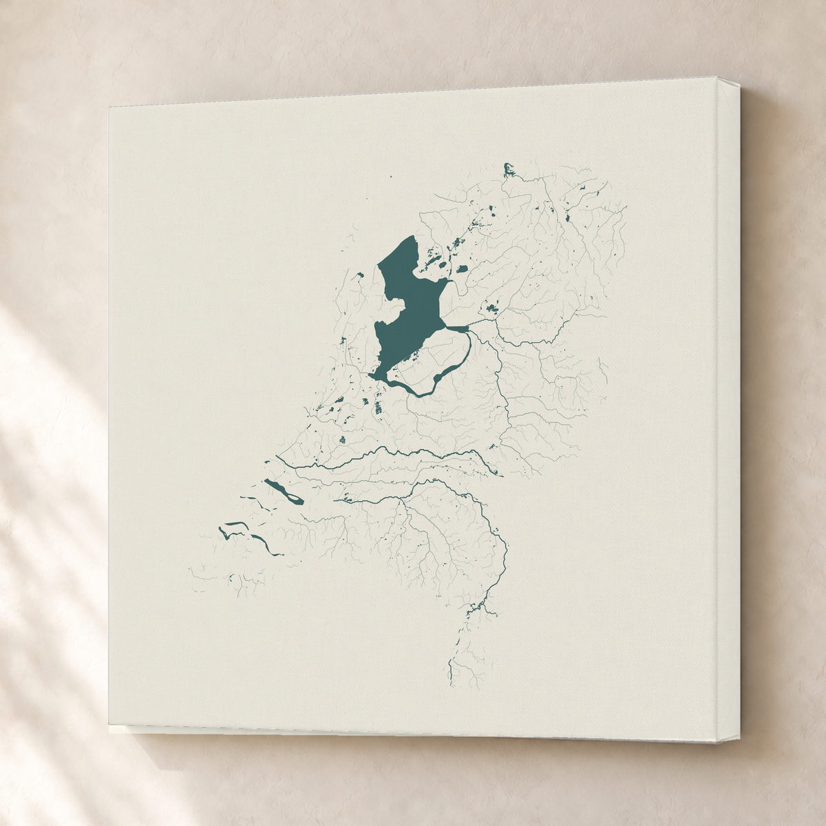 Beautiful Rivers — Países Baixos — Natural e luminosa, Canvas · 76 × 76 cm, Sem margem