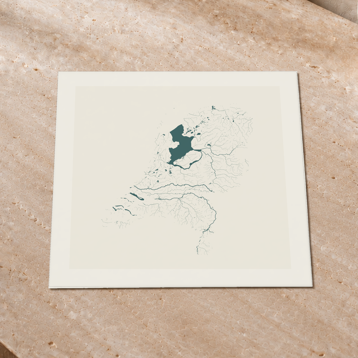 Beautiful Rivers — Países Baixos — Natural e luminosa, Impressão fine art · 50 × 50 cm, Margem branca