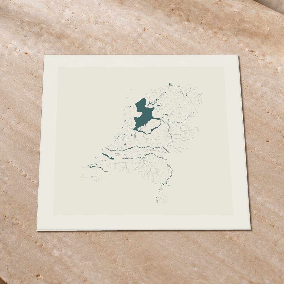 Beautiful Rivers — Países Baixos — Natural e luminosa, Impressão fine art · 76 × 76 cm, Margem branca