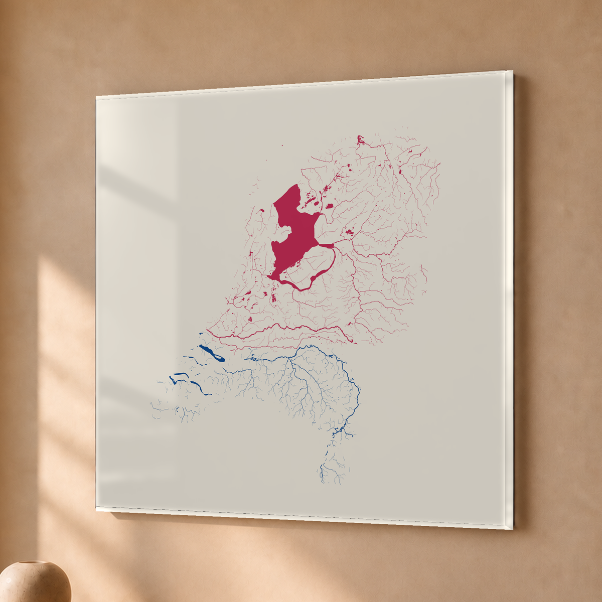Beautiful Rivers — Países Baixos — Risografia, Acrílico · 76 × 76 cm, Sem margem