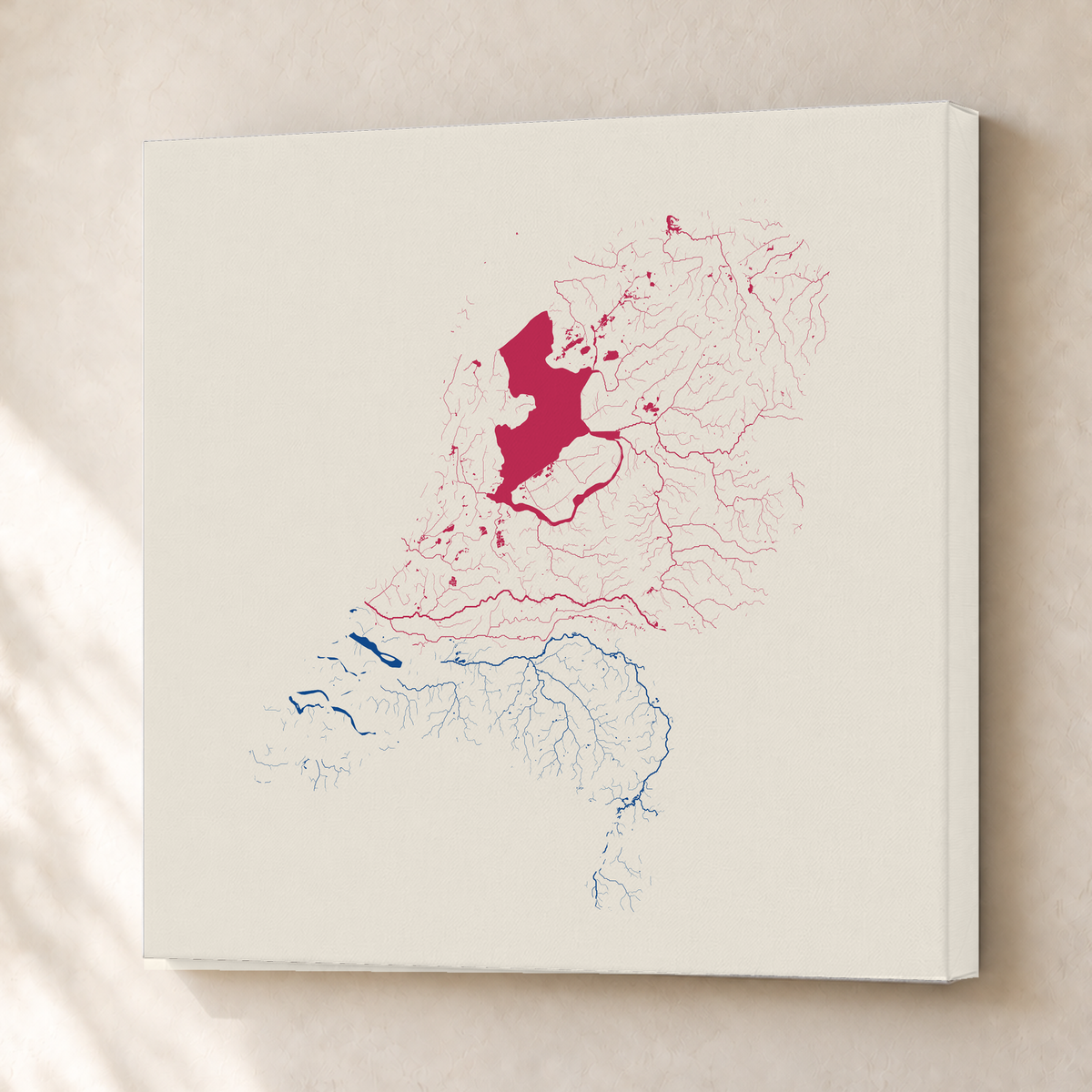 Beautiful Rivers — Países Baixos — Risografia, Canvas · 76 × 76 cm, Sem margem