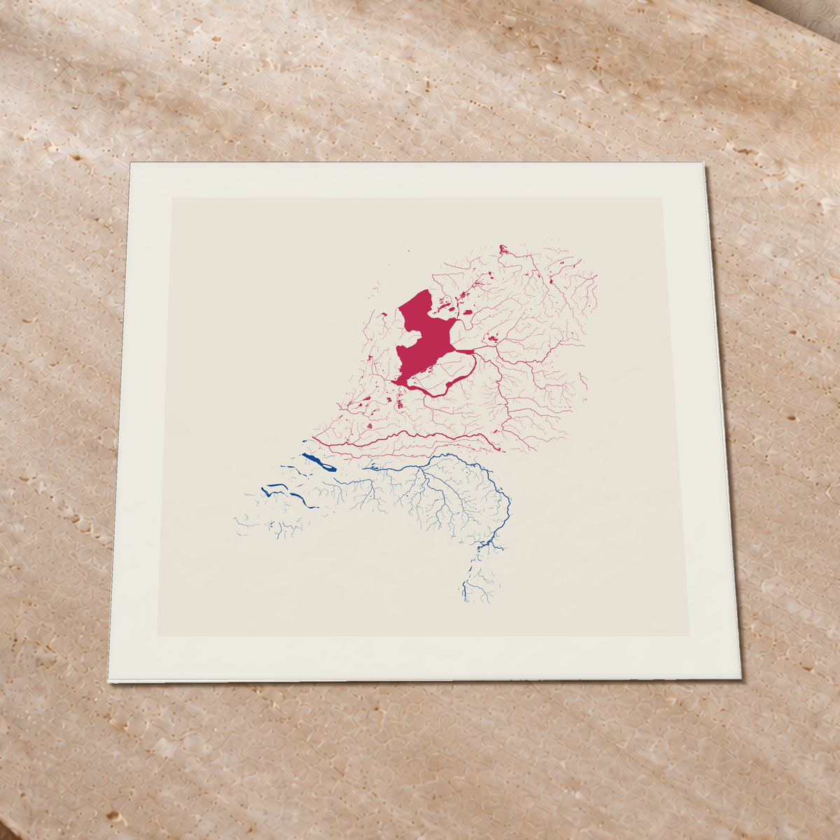 Beautiful Rivers — Países Baixos — Risografia, Impressão fine art · 76 × 76 cm, Margem branca