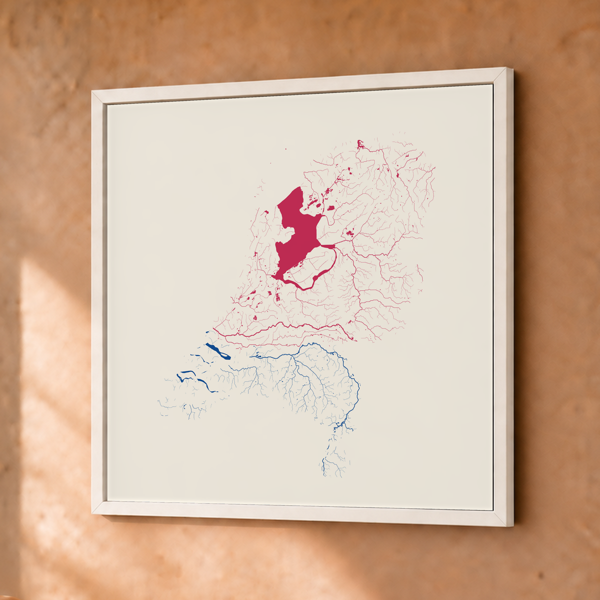 Beautiful Rivers — Países Baixos — Risografia, Fine art emoldurado · 30 × 30 cm, Branco · Sem margem