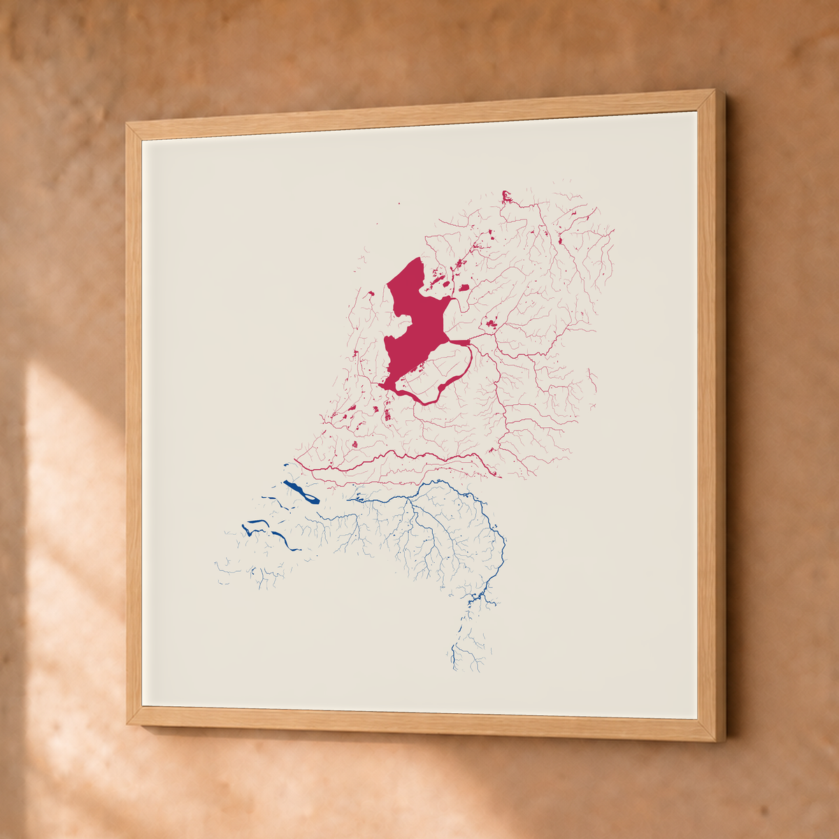 Beautiful Rivers — Países Baixos — Risografia, Fine art emoldurado · 50 × 50 cm, Natural · Sem margem