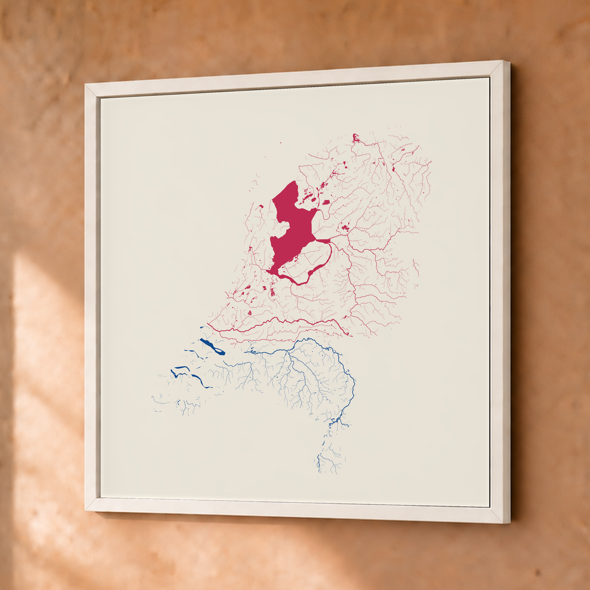 Beautiful Rivers — Países Baixos — Risografia, Fine art emoldurado · 50 × 50 cm, Branco · Sem margem