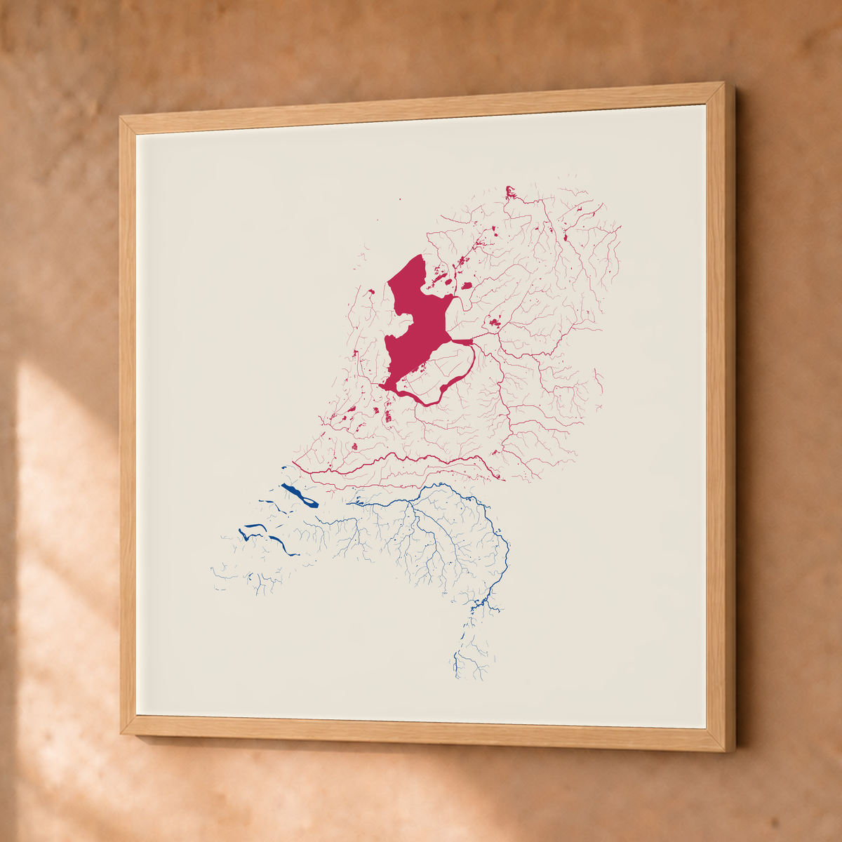 Beautiful Rivers — Países Baixos — Risografia, Fine art emoldurado · 76 × 76 cm, Natural · Sem margem