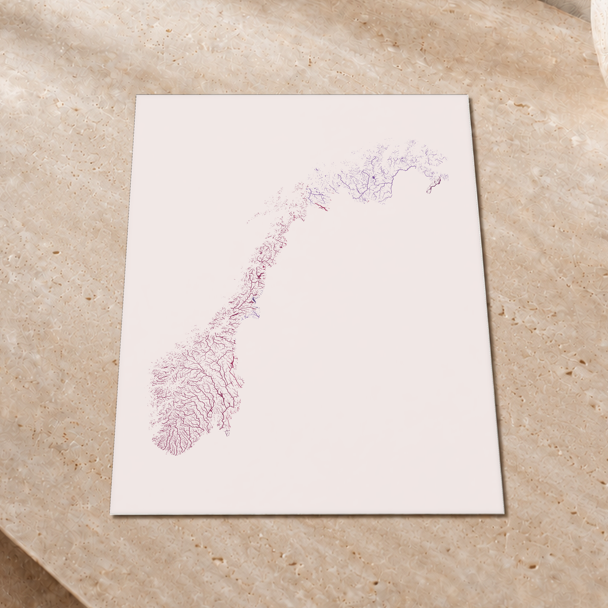 Beautiful Rivers — Noruega — Ameixa e rosé, Impressão fine art · 30 × 40 cm, Sem margem