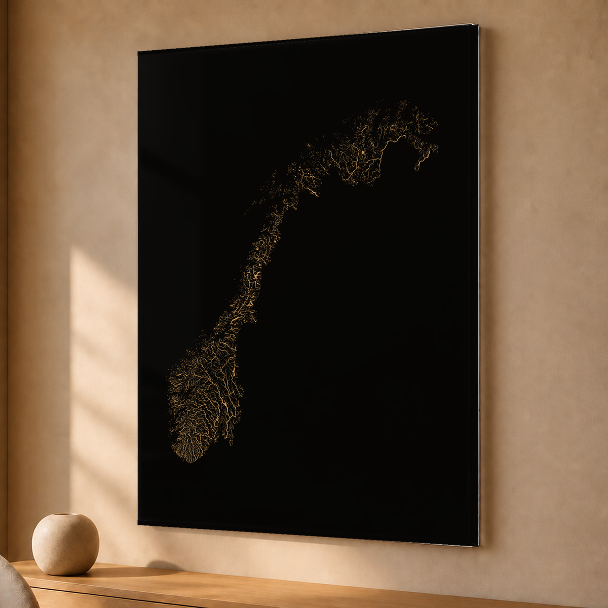 Beautiful Rivers — Noruega — Cobre, Acrílico · 30 × 40 cm, Sem margem